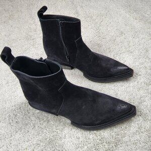 Balenciaga Black Suede Santiag Boots Size 39 Made in Italy Designer USA Clean 6